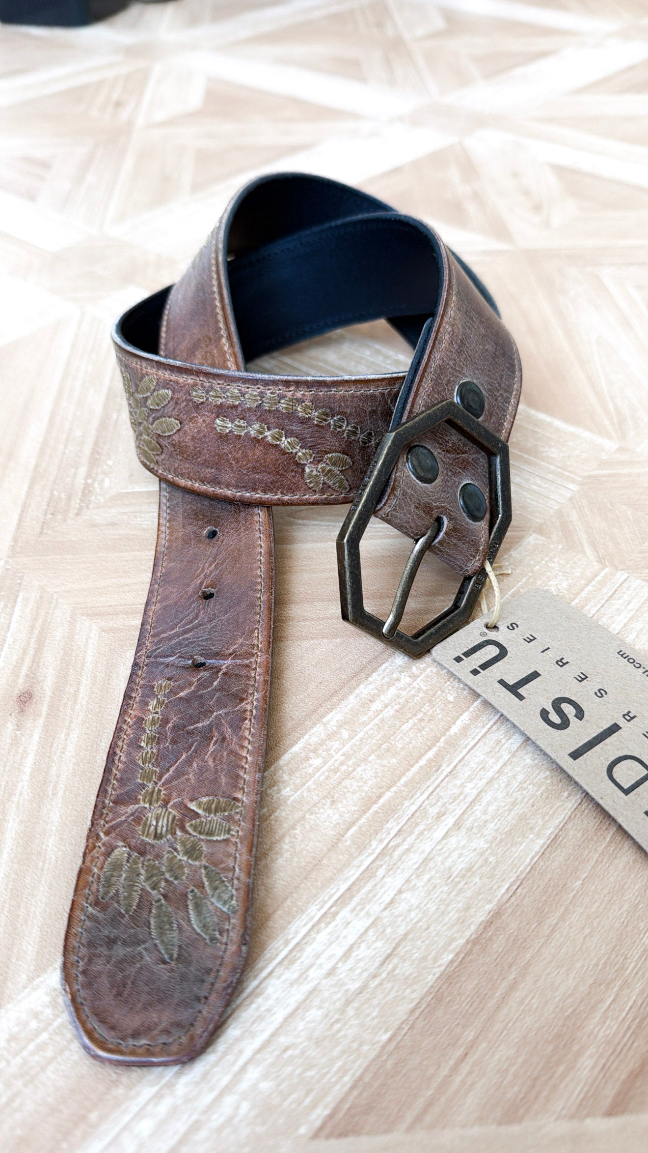 Mohawk Leather Belt, Tan Rustic