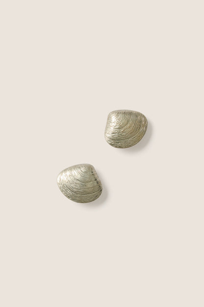 Antique Silver Clam Shell Earrings