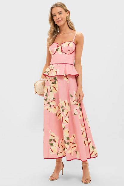 Anthurium Print Bustier Top