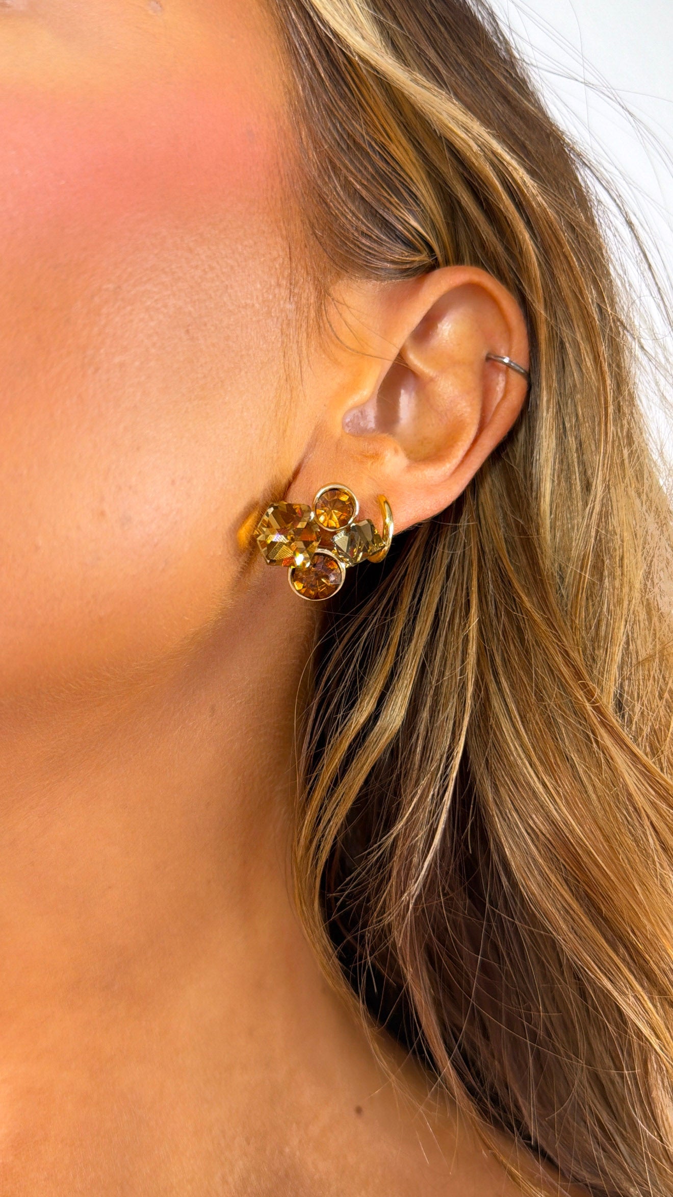 Gem Cluster Earring