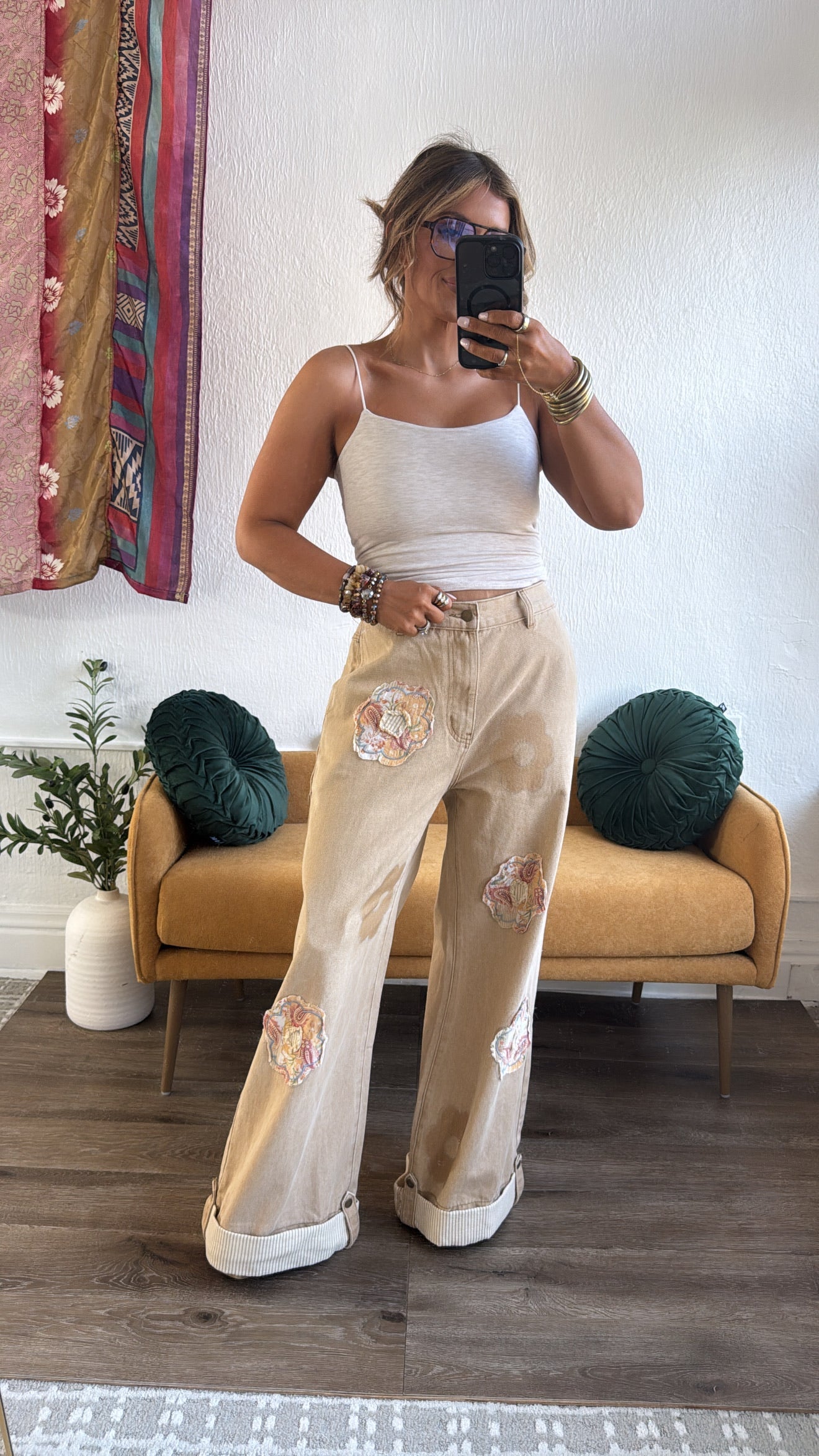 Mosswood Floral Pant, Sand