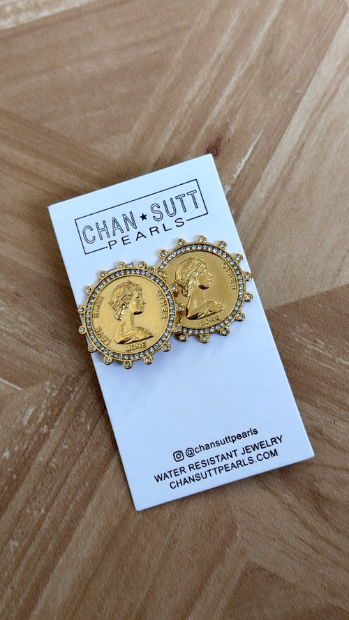 Love Each Other More Coin Earring