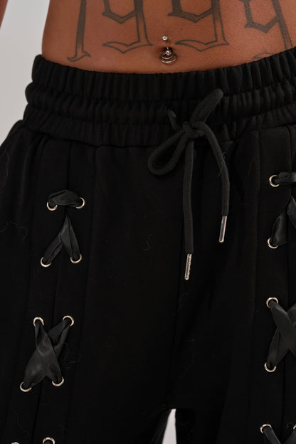 ALL LACED UP STRAIGHT-LEG SWEATPANTS