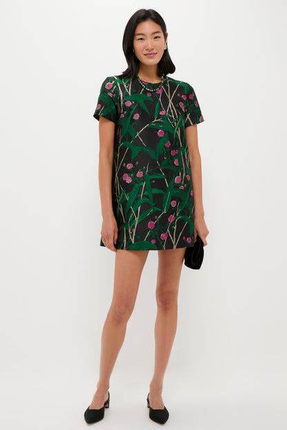 Bamboo Jacqaurd Mini Swing Dress