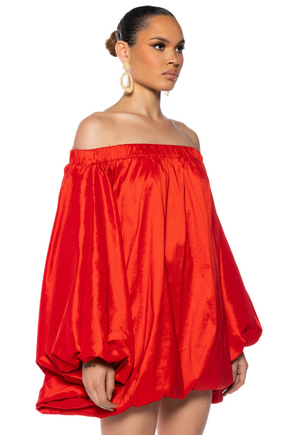 ALL BY MYSELF LONG SLEEVE FLOWY MINI DRESS