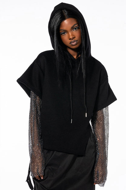 ALLI GOT SHIRT SLEEVE DETAIL HOODIE