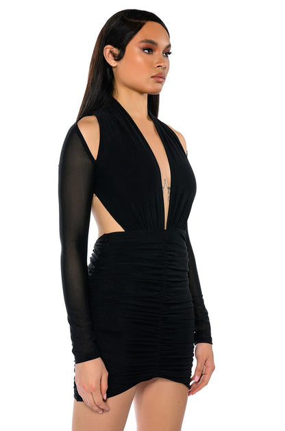 ALWAYS FOR YOU RUCHED MINI DRESS