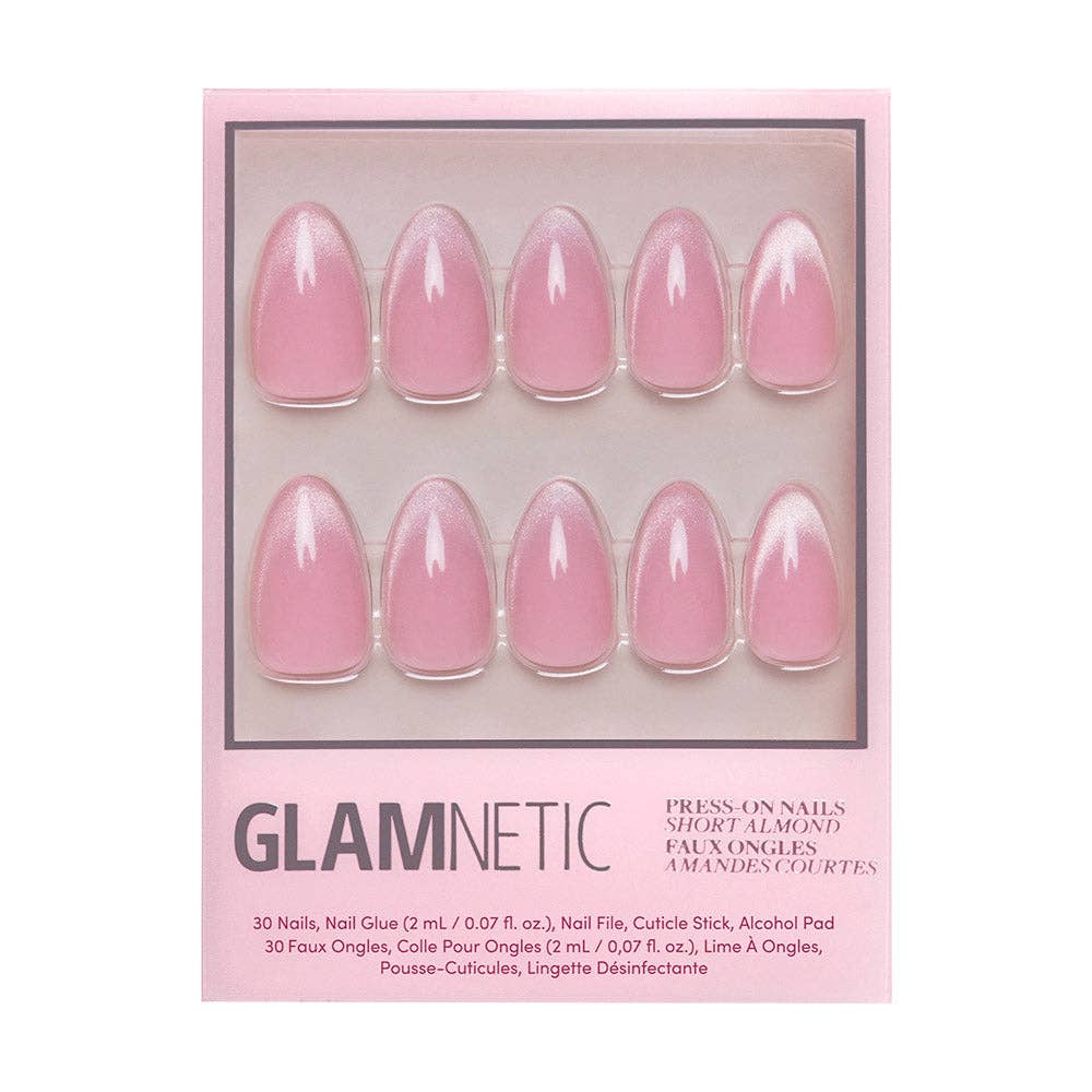 Lovers Blush Press-On Nails | Short Almond | Velvet Pink
