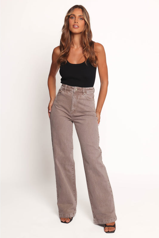 Abrand 94 High Wide Jeans - Mushroom