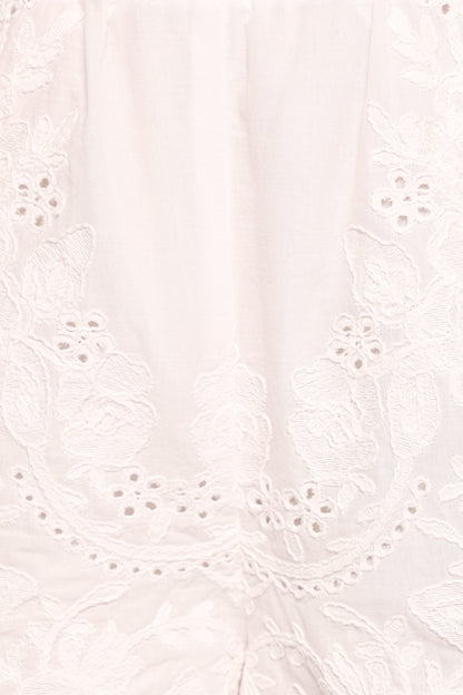 Tanis Embroidered Shorts - White