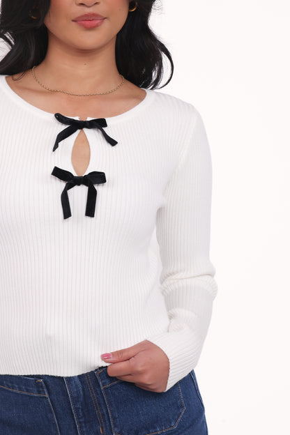 Elba Knit Top - White